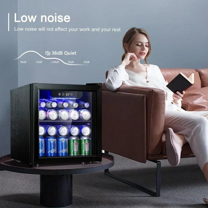 D2BAntarctic Star 12 زجاجة/48 يمكن أن يشرب ثلاجة صغيرة، مبرد نبيذ/خزانة، شريط صودا ضاغط هادئ قائم بذاته 1.3 cu