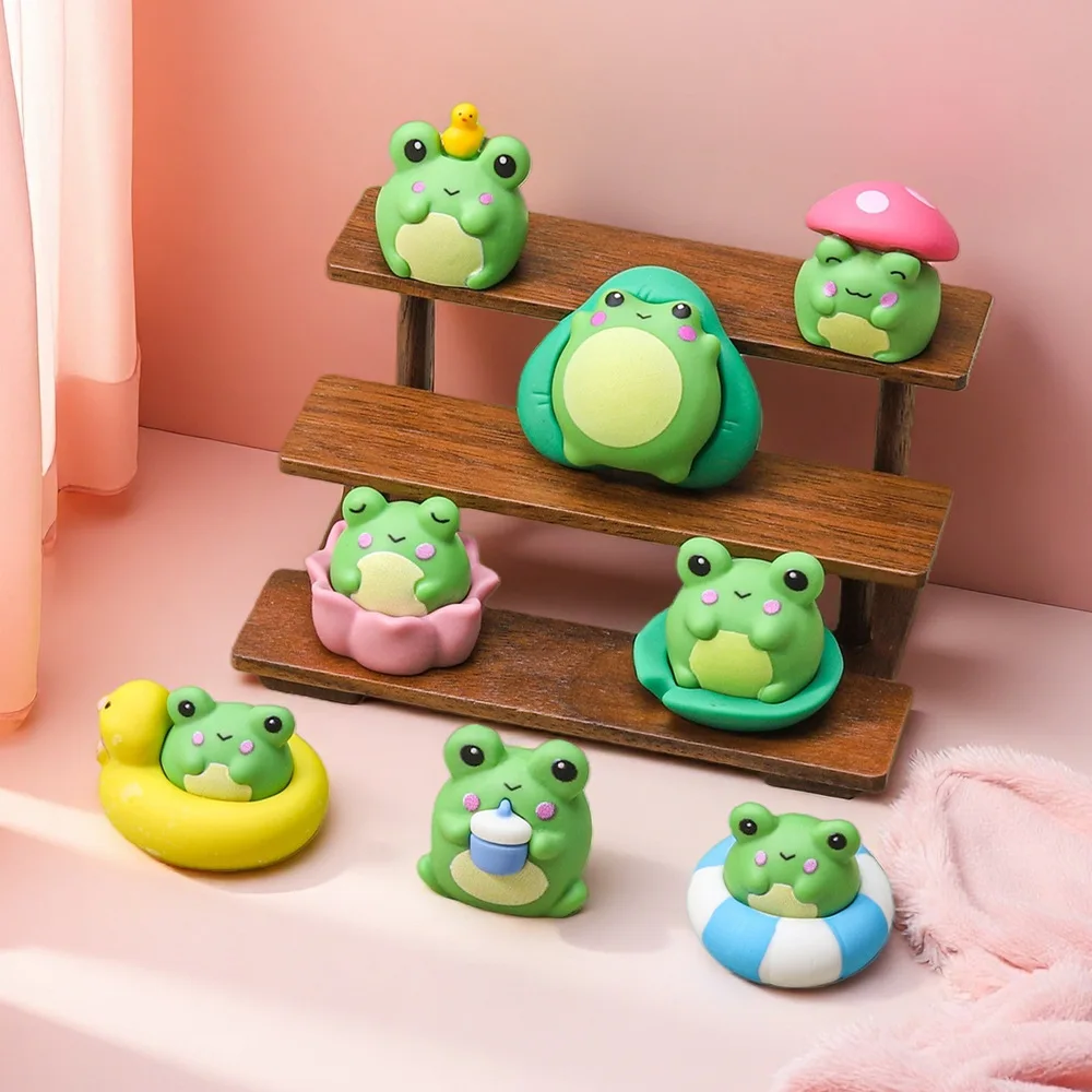 8 قطعة/المجموعة الضفدع الشكل لعبة تمثال صغير سطح المكتب الديكور نموذج الحلي لعب بنين بنات هدايا عيد الميلاد #6