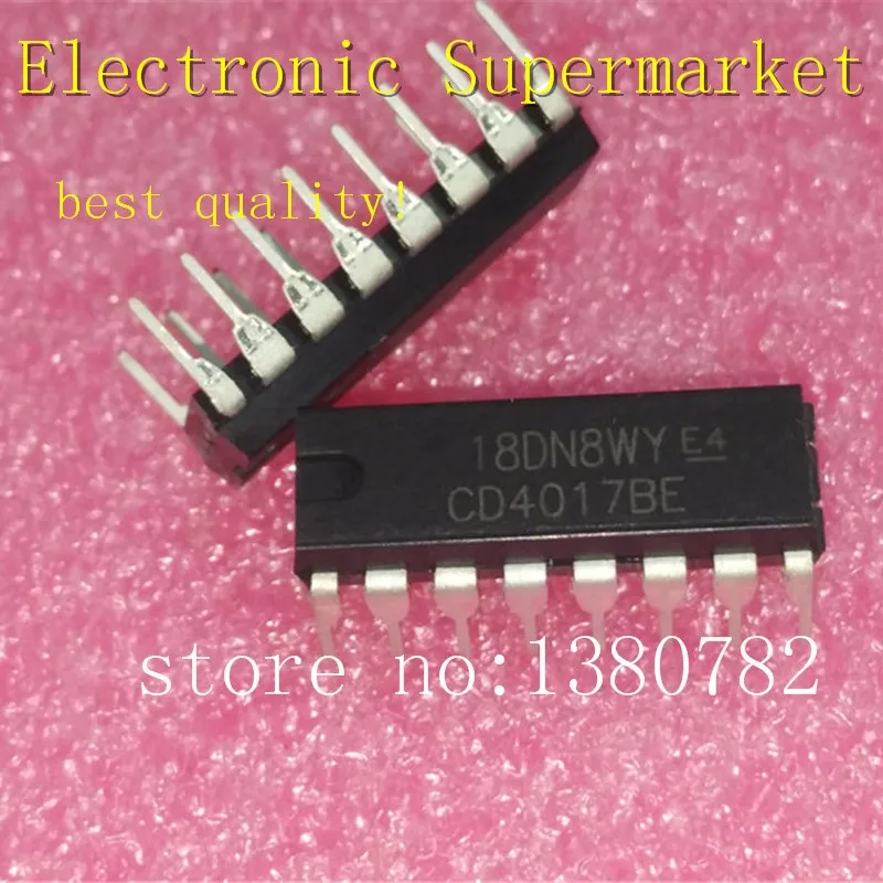 

Free shipping 100pcs/lots CD4017 CD4017B CD4017BE 4017 DIP-16 DECADE COUNTER DIVIDER IC Best quality!!