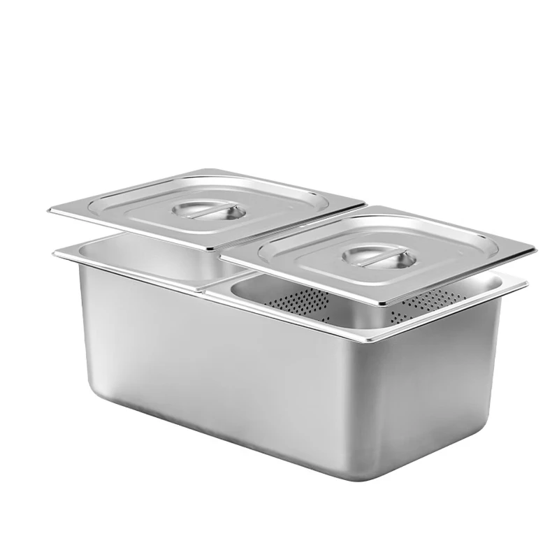 Stainless steel parts basin, fried chicken, oil filter, drain, perforated countertop, multi-grid seasoning, rectangular thermal
