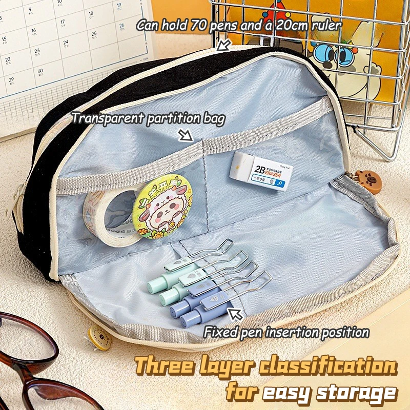 Cartoon Capybara Etui Grote Capaciteit Penzak Leuke Mode Etui Briefpapier Organisator Multifunctionele Opbergtas