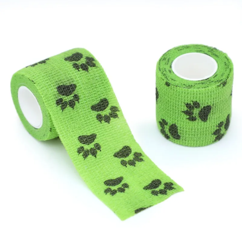 1 Pcs Printed Sports Knee Protector 4.5m Medical Therapy Elastic Bandage Colorful Self Adhesive Wrap Tape for Finger Joint Pet