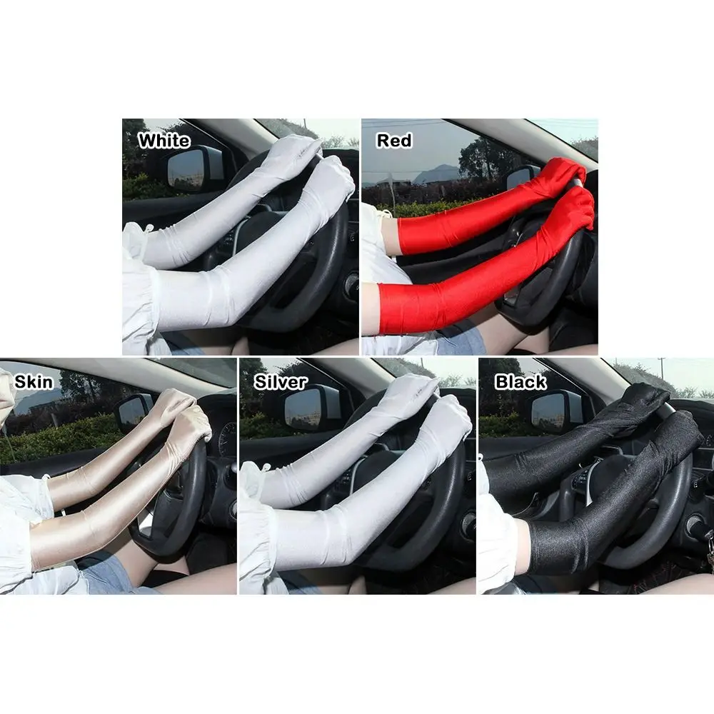 Nowe Elastyczne Długie Rękawiczki Anty-UV Jednolity Kolor Etykieta Bal Kostium Rękawiczki Pyłoszczelne Oddychające Rękawiczki Przeciwsłoneczne Na Zewnątrz