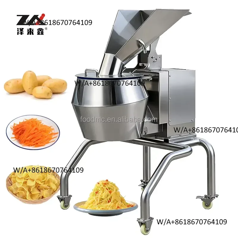 Commercial large potato slicing and shredding machine, large capacity 3T/h multi-functional fruit and vegetable processing