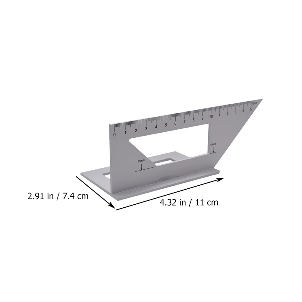 Regla de ángulo recto en forma de T, regla de trazado de aleación de aluminio de 45 y 90 grados, herramienta de carpintería fácil de usar necesaria