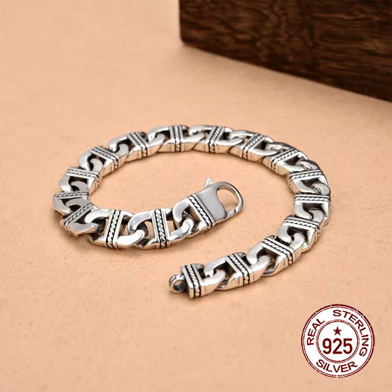 S925 sterling silver bracelet with minimalist design  Punk Light Body Silver Chain Fashion Couple Chain Jewelry