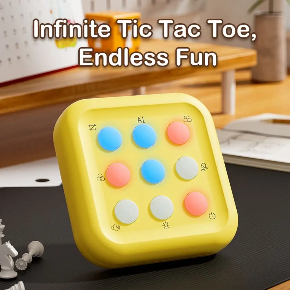 

Electric Tic-Tac-Toe Handheld Game Montessori Educational Handheld Puzzle Game Console Thinking Exercise Multifunctional