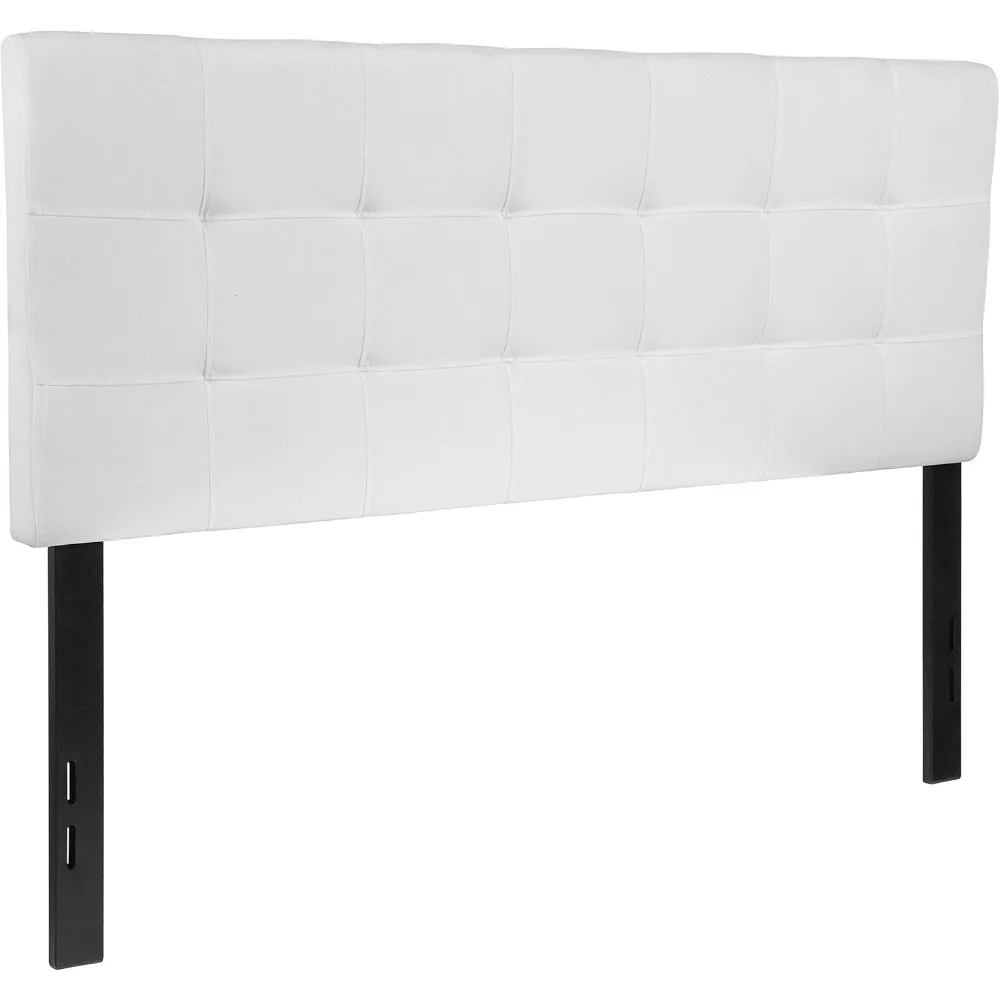 

Bedford Tufted Upholstered Full Size Headboard – White Fabric Design for Modern Bedroom Decor