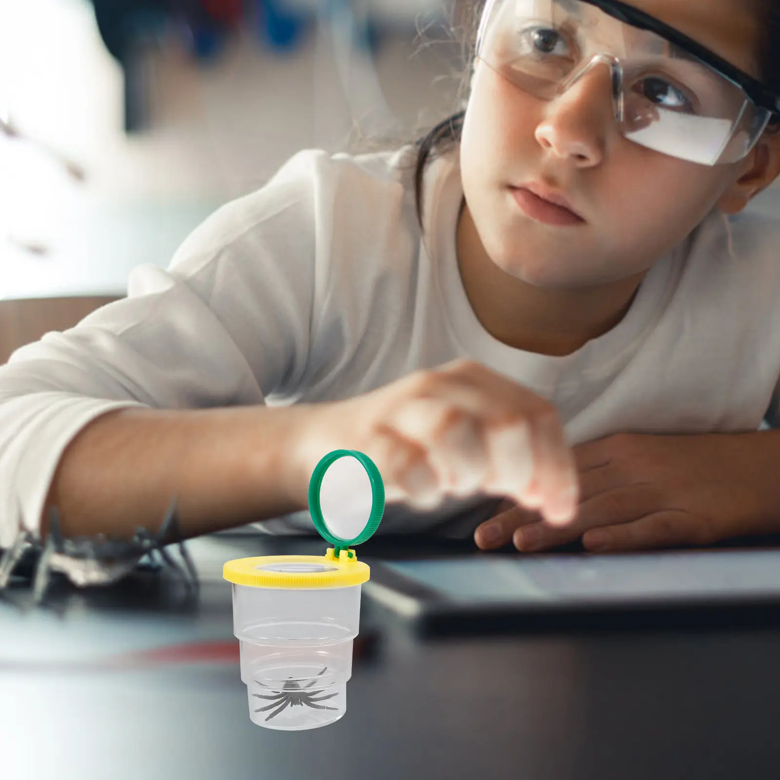 Caixa de Observação de Insetos Portátil com Lupa, Visor de Insetos, Caixa de Ampliação para Observação Biológica Infantil