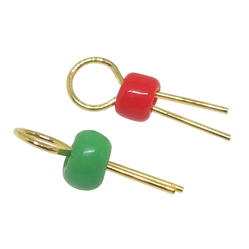 100 Pcs White yellow black blue green red  Bead Gold Tone Test Pin Circular Terminal for PCB Board