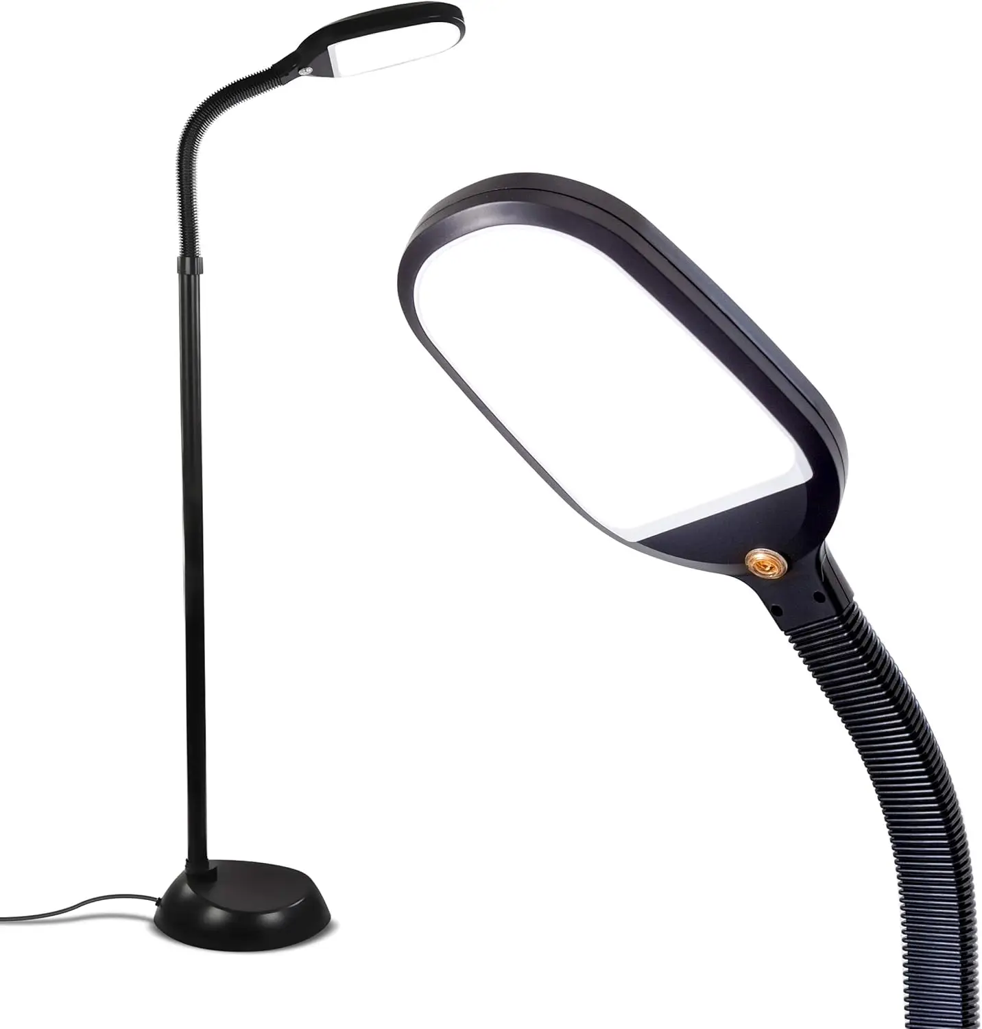 

Adjustable Gooseneck LED Floor Lamp for Reading, Crafts, Living Room, Bedroom & Office - Black