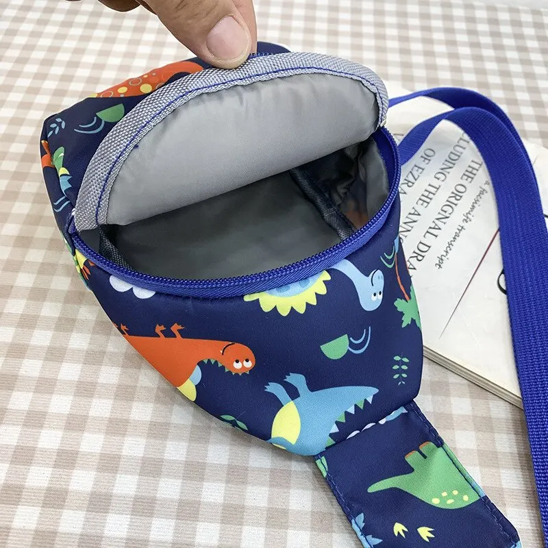 Dziecięce torby na ramię Cute Dinosaur Baby Girls New Casual Boys Kids Chest Bag Coin Purse Nylon Handbags Small Messenger Bag