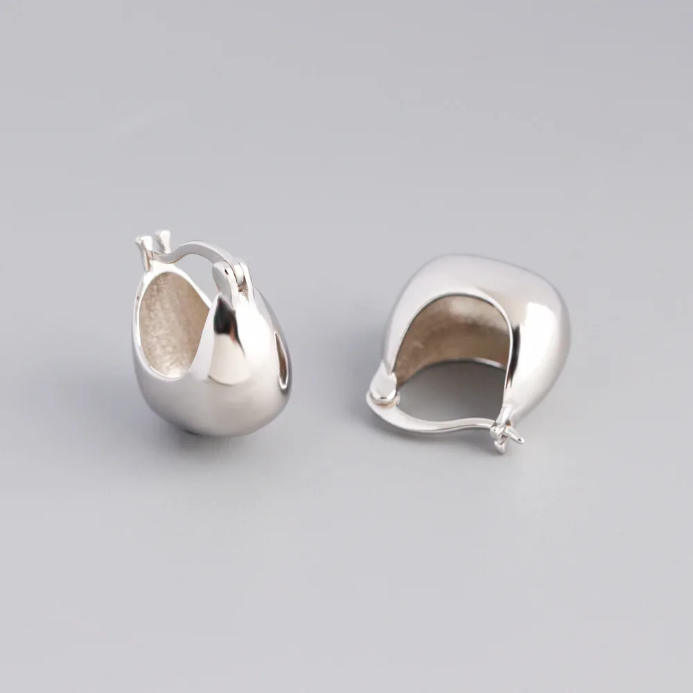 S925 Silver Glow Bread Bag Earrings with Small Design Korean Edition Simple Exquisite High Quality Texture