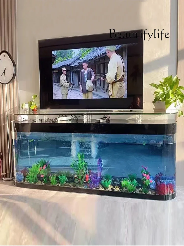 

N Fish Tank TV Cabinet Living Room Home Smart Non-Replacement Aquatic Fish Tank