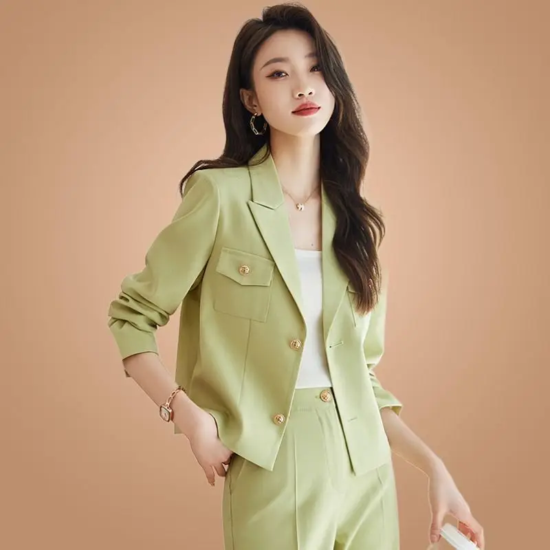 

Female New Style Elegant Women Suit Slim Fit Jacket FemaleCasual Workwear Pants Two Piece Set Blazer and Outfit G519