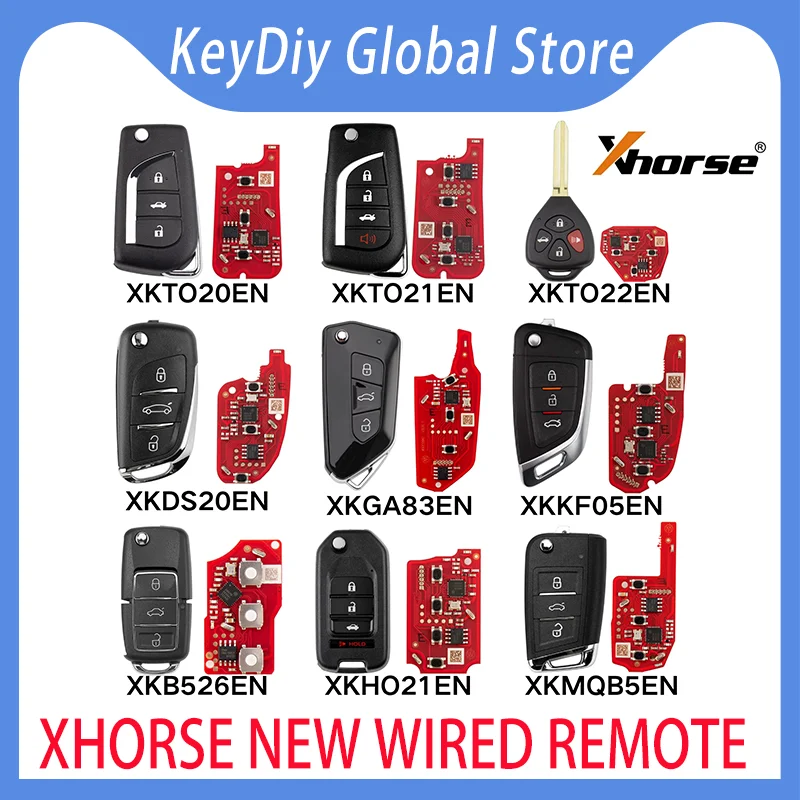 Xhorse VVDI 2nd generation Wired remote key XKTO20EN XKTO21EN XKTO22EN XKDS20EN XKGA83EN XKKF05EN XKB526EN XKHO21EN XKMQB5EN
