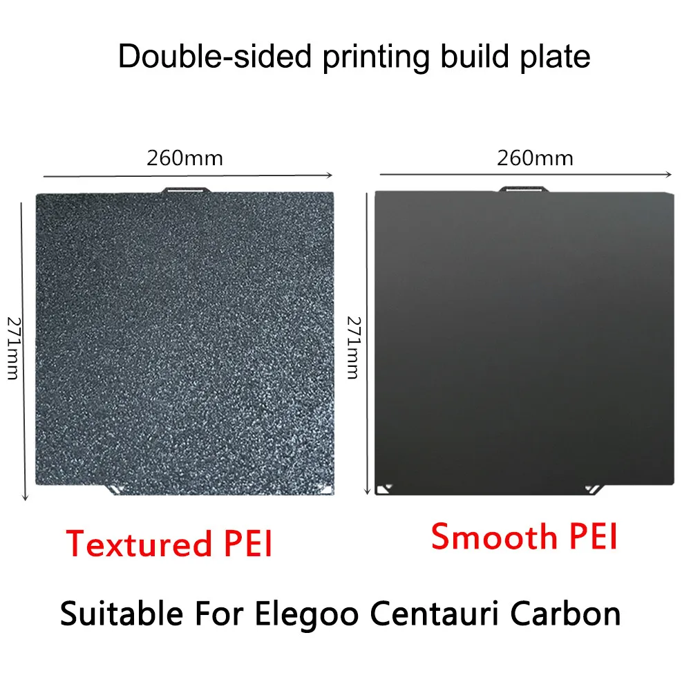 السلس PEO PET PEI لوحة ل Elegoo Centauri الكربون بناء لوحة 260x271 مللي متر مزدوجة الجانب مرنة غطاء سرير Pei ل Centauri الكربون