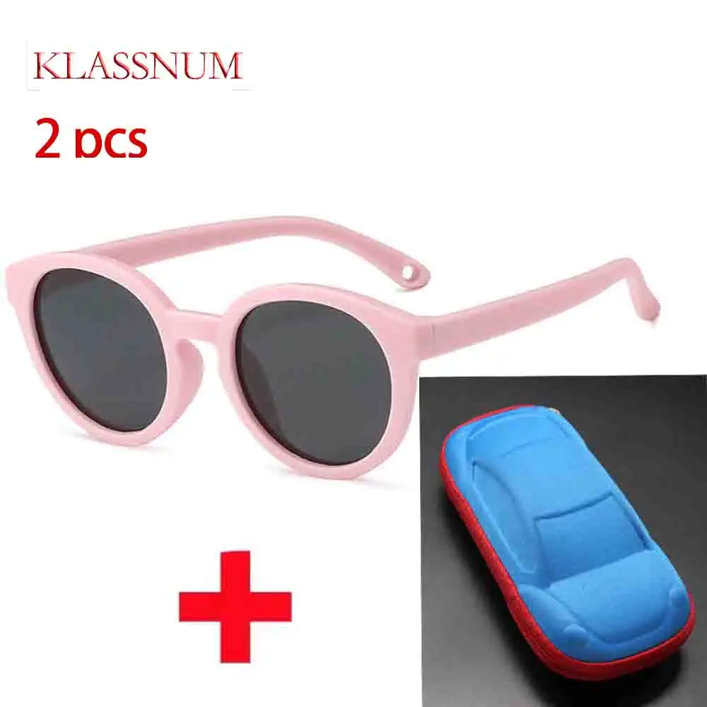 

KLASSNUM New Baby Polarized Sunglasses with Glasses Box Boys Girls Outdoor Goggles Sun Glasses 0-3 years old Cases Gift for Kids