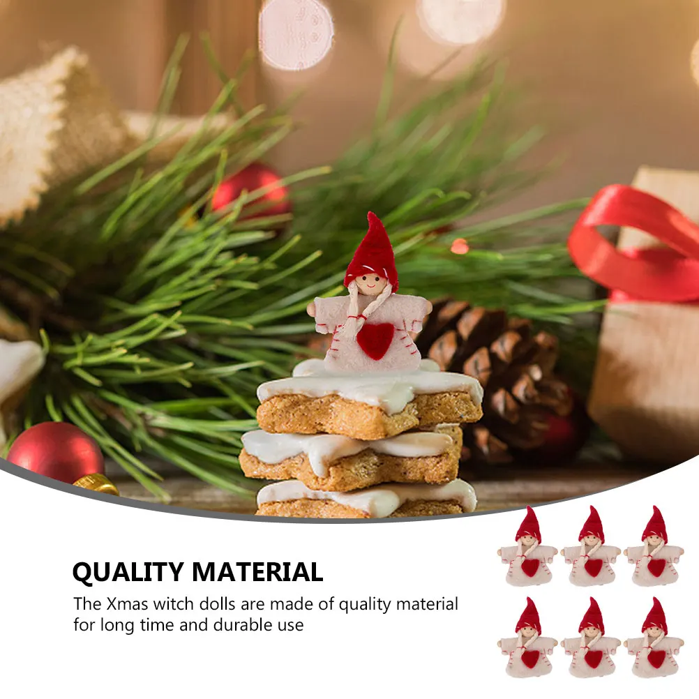 

6 Pcs Wool Felt Jewelry Christmas Decoration Holiday Decorations Small Ornaments Handmade Elder