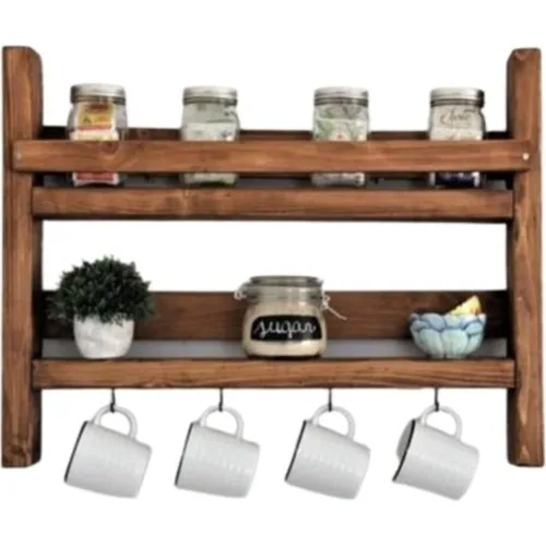 Gift Hobby All Inclusive Wood Decorative Kitchen Rack Spice Walnut