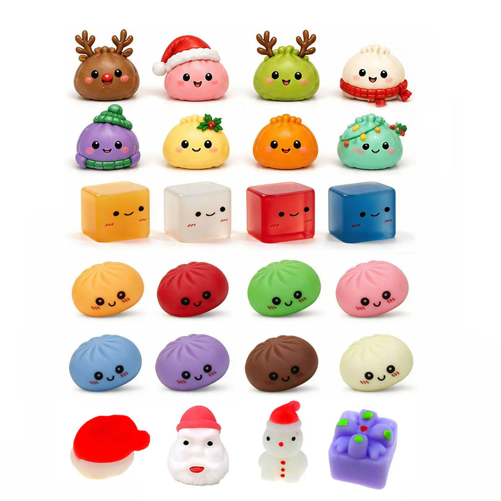 2026 Xmas Surprise Advent Calendar Blind Box, 24Pcs Soft Squeeze Squishy Stress Relief Fidget Toys, Christmas Countdown Present - view 4