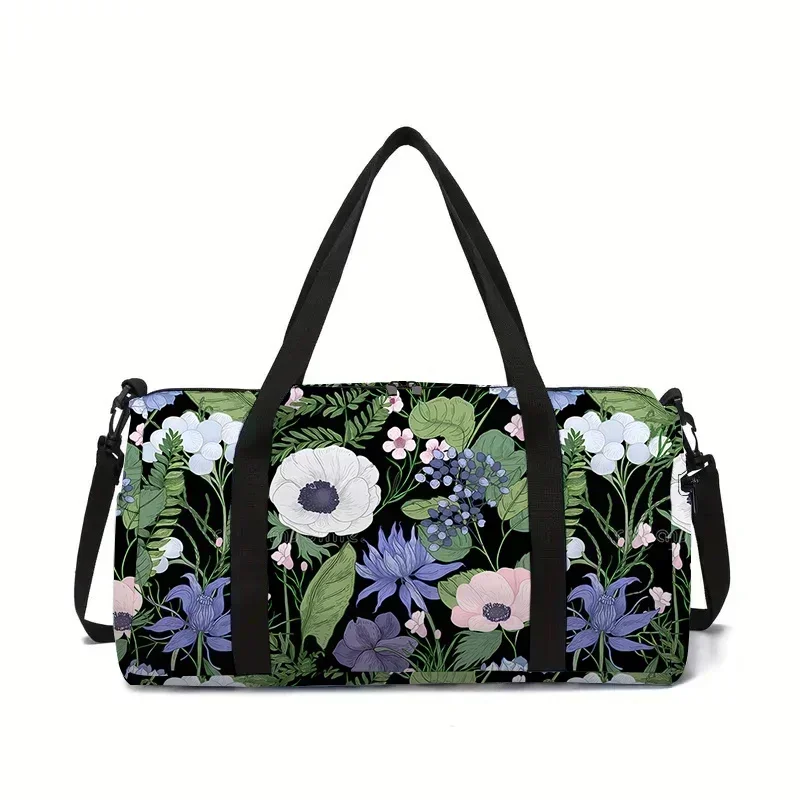 Forest Flowers Large Capacity Luggage Bag for Boy and Girls Best Gifts 2D Flat Cartoon Travel Duffels Hand Bag for Children