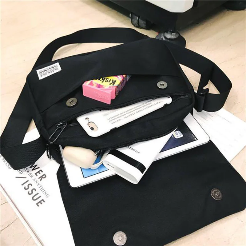 Men Oxford Shoulder Messenger Bags Korean Style Teenager Canvas Male Shoulder Bag Casual Large Capacity Solid Crossbody Bags