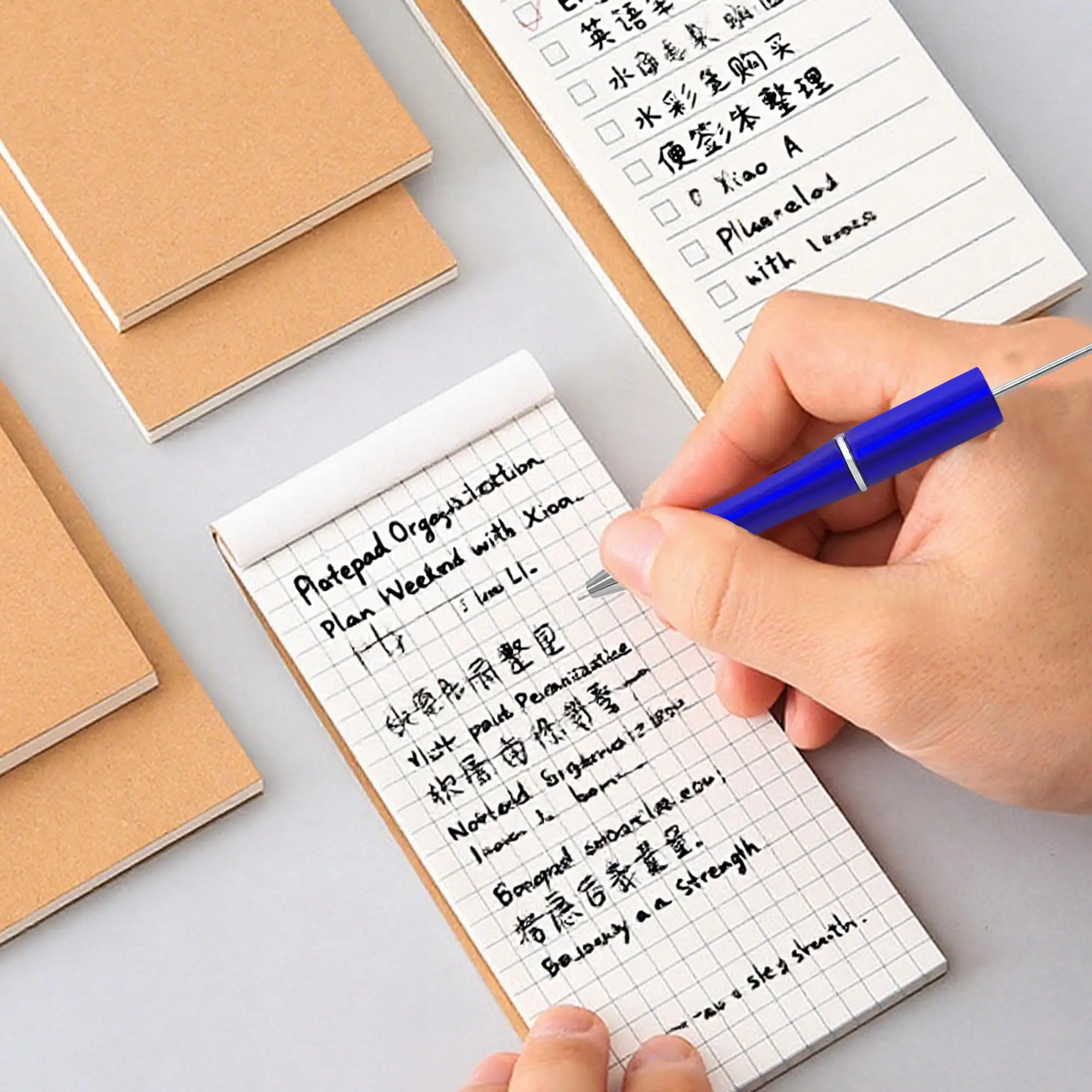 25 Pcs Plastic Beadable Pen Beaded Black Ink Ballpoint Pens for Kids Students Presents