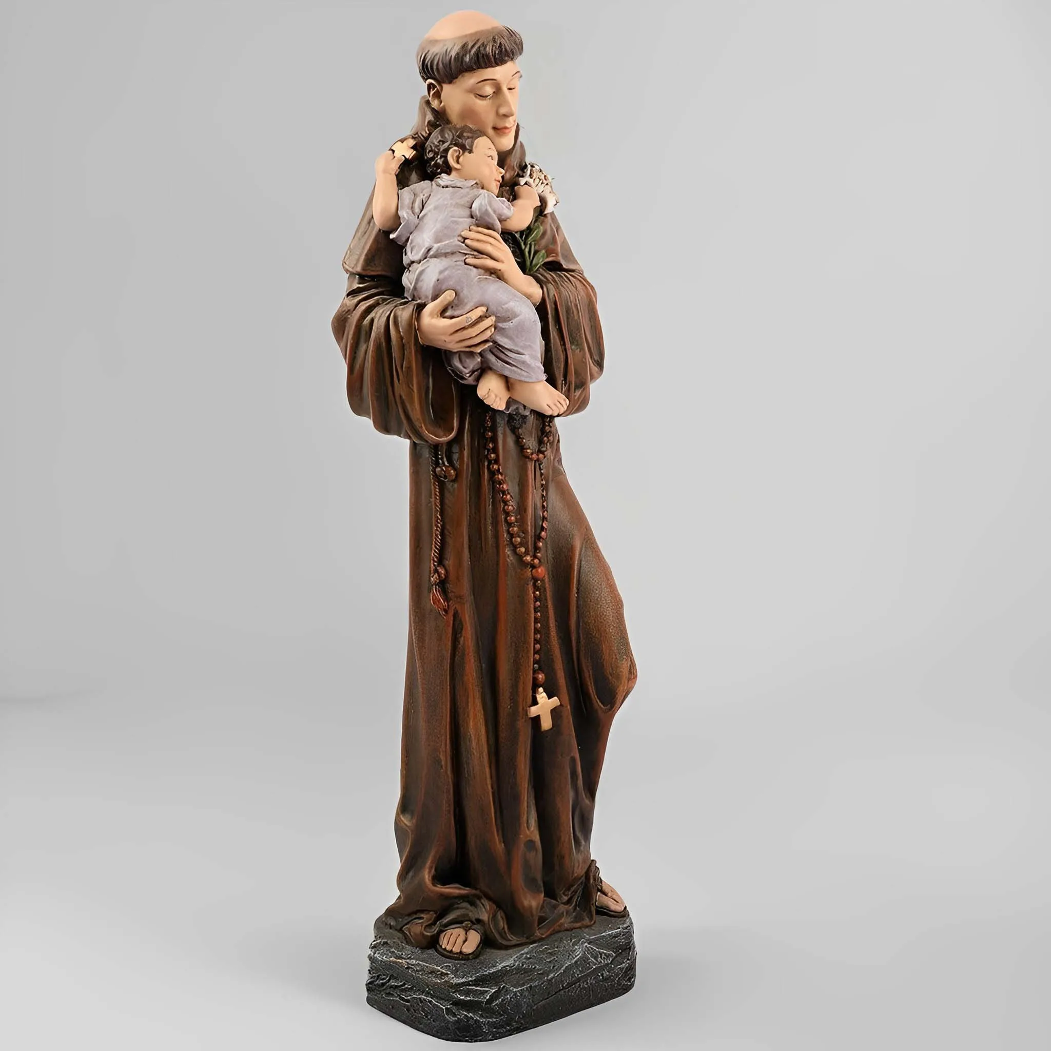 30cmH Saint Anthony Statue Christmas Figurines Decorations Figurines Holiday Sculpture Tabletop Scenes Festival Gift Home Decor