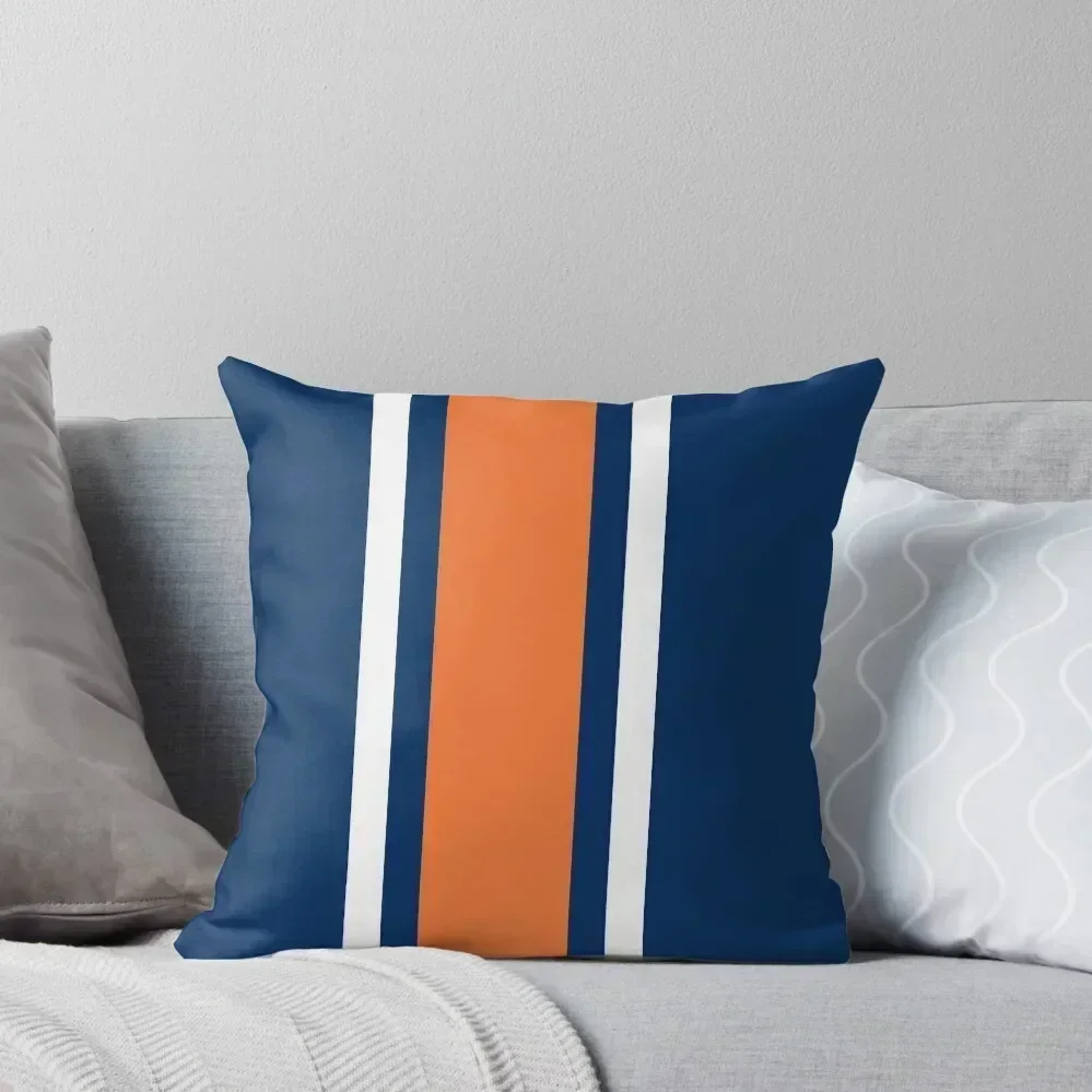 

Navy, White, & Orange Vertical Power Stripe Throw Pillow Pillowcases For Pillows Pillowcase Cushion pillow
