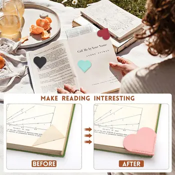 Zxiixz 皮革心形書籤角標書頁書籤書籍配件教師學生學校辦公室家庭用品 10 最佳銷售 皮革書籤 - №6