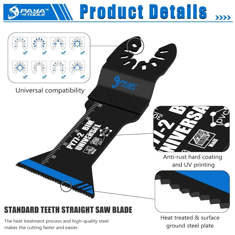 شفرات منشار متأرجحة ذات أسنان ملفوفة ثنائية المعدن عالمية، أداة تنظيف متعددة المهام سريعة الإصدار