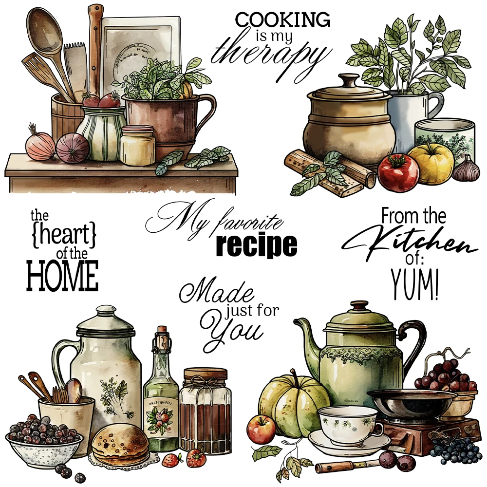 Mangocraft Home Cooking Kitchen Accessories Clear Stamps DIY Scrapbooking Supplies Silicone Stamp For Card Making Albums Decor