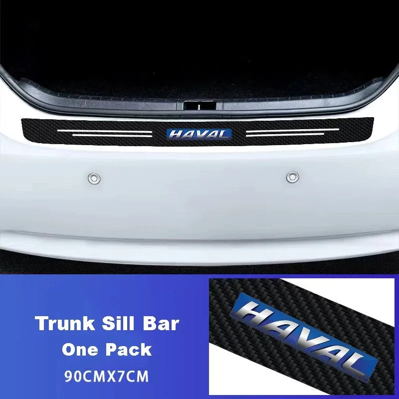 Carbon Fiber Car Door Sill Protector Door Step Strip Trunk Guard Trim For Haval Jolion H6 M6 Dargo Raptor F7 H7 H9