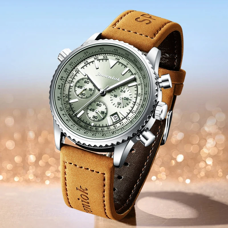 Уличные мужские часы с кожаным ремешком, повседневные спортивные модные часы с автокалендарем, водонепроницаемые светящиеся кварцевые мужские часы, мужской подарок 2025
