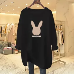 Women Clothing Fashion Long Sleeve Round Neck T-shirt Spring Autumn Pure Cotton Printing Top Tee Lady Casual Loose Pullover