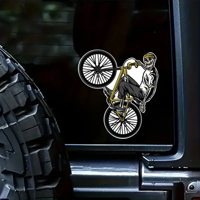 1PC 스켈레톤 BMX 스티커 - 자전거, 노트북 및 스케이트보드용 프리미엄 비닐 데칼 |   고품질, 방수,