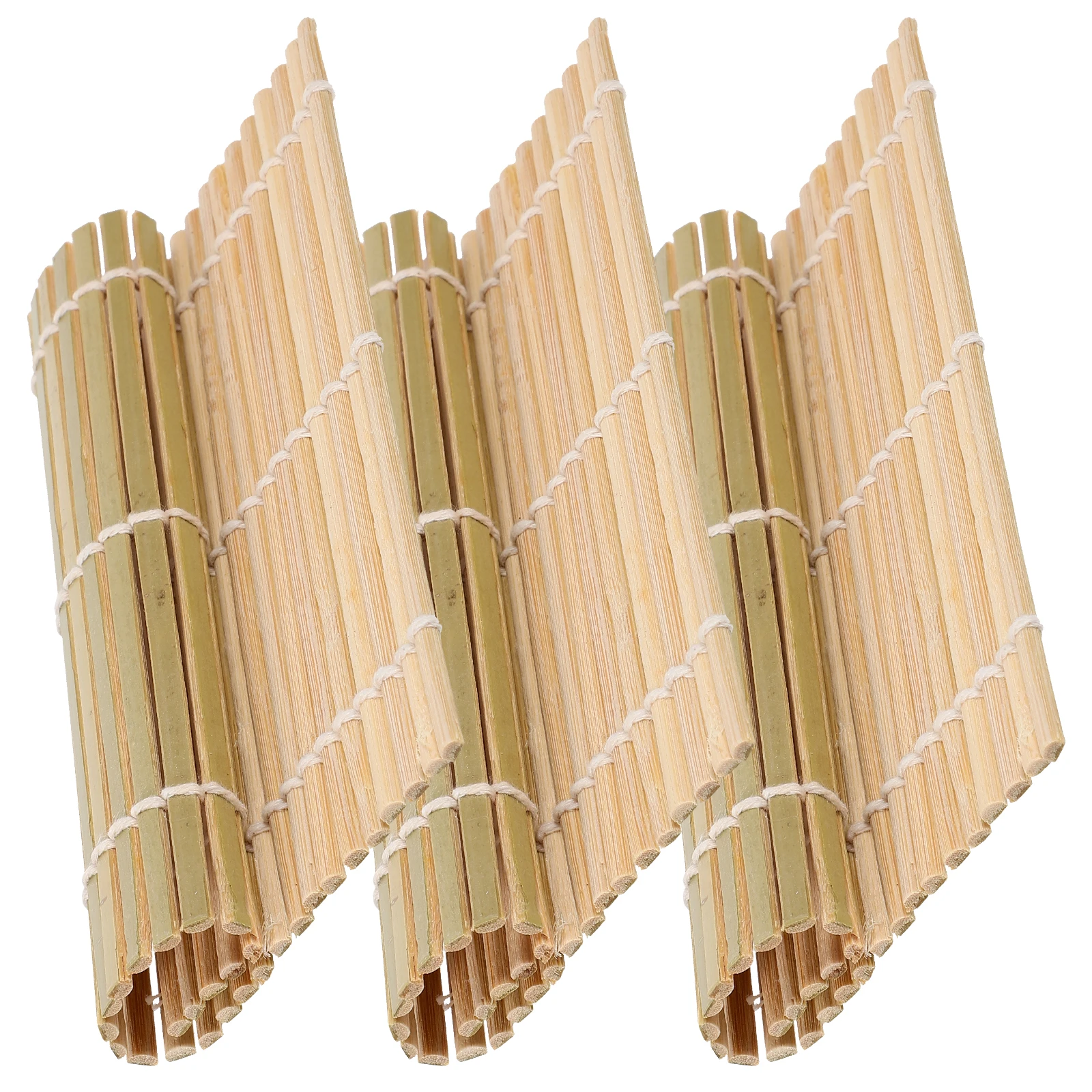 

3pcs Bamboo Mat 14x14cm Smooth Homemade Sushi Gadget Easy Clean Foldable Sushi Making Tool Japanese Food Bento