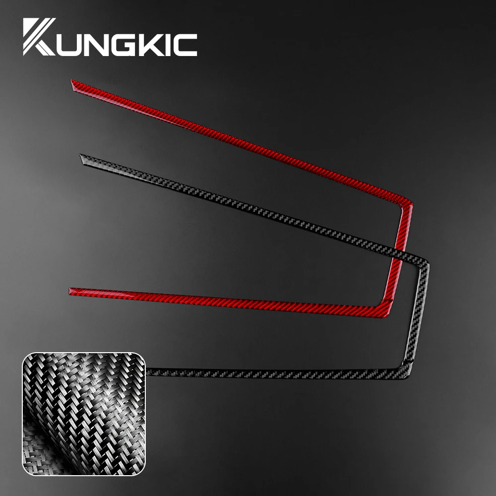 Real Carbon Fiber Sticker For Volkswagen VW Golf 8 MK8 2020 2021 2022 2023 Car Interior Trim Red Shift Panel Decor Accessories