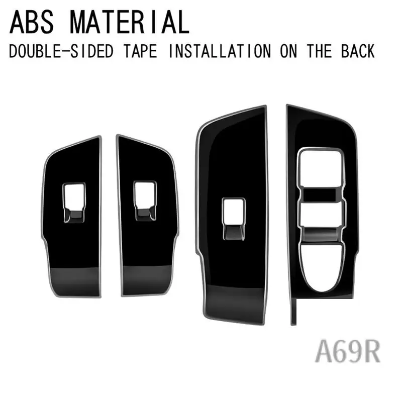 

A69R-RHD Car Gloss Black Window Glass Lift Button Switch Cover Trim Door Armrest Panel For Mazda CX-60 2022 2023 Replacement