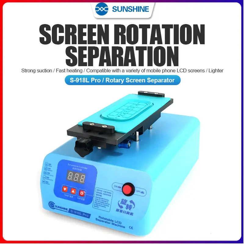 

SUNSHINE S-918L Pro 8.5 inch Rotary Screen Separator Built-in Vacuum Pump Super Suction For Phone LCD Screen Separation