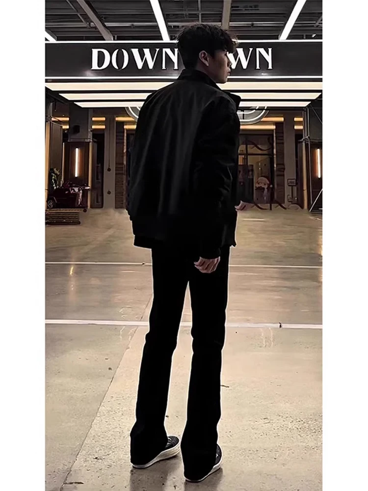 

Bla Knife Men's Jeans High Street Sle Straight Leg Long Trousers Autumn Winter Flared Pants Cleanfit Boys American