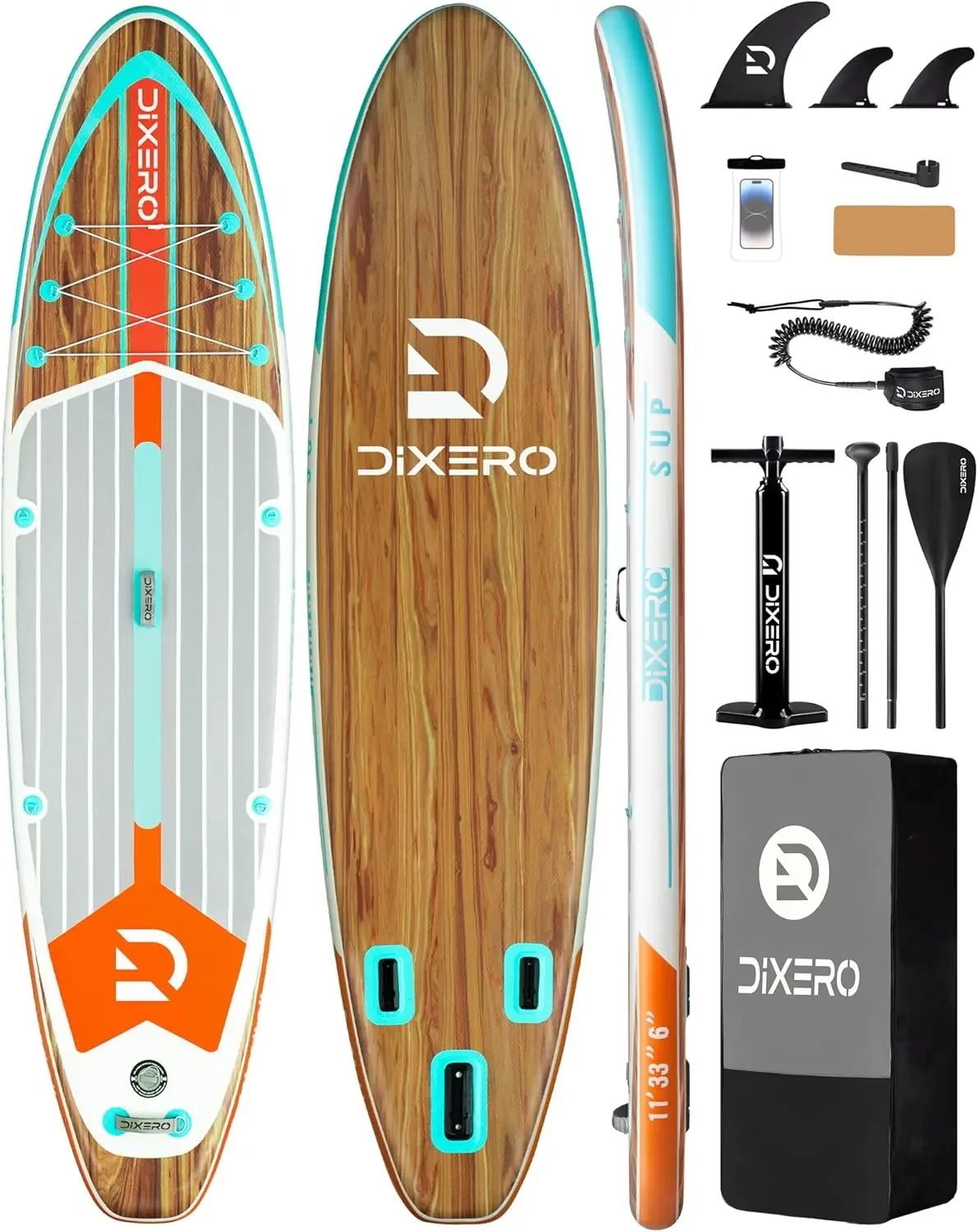 Stand Up Paddle Board 11' * 33", Placas de remo extra largas para adultos, SUP com acessórios premium, remo ajustável, bomba manual,