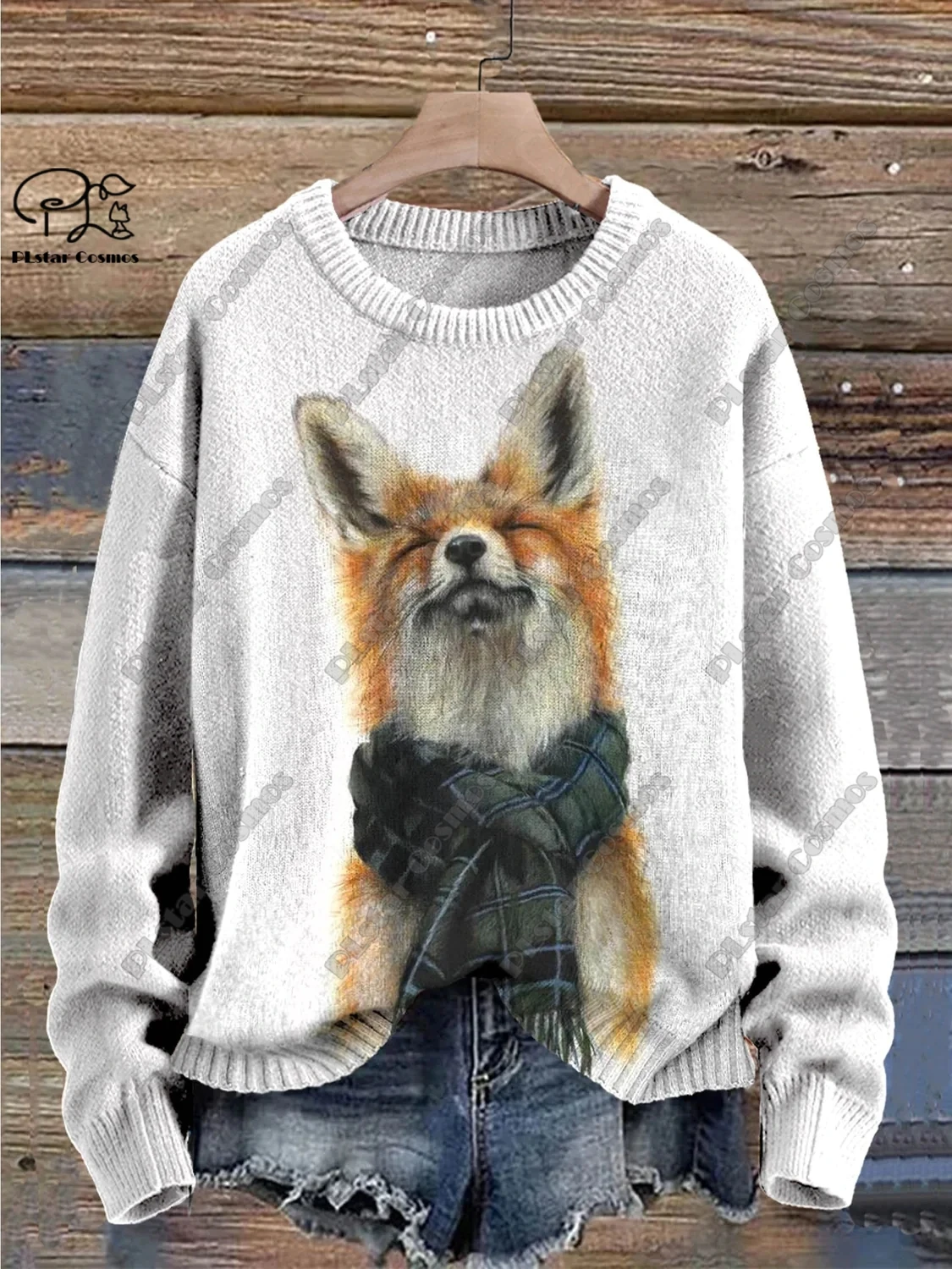 New Animal Series 3D Printed Retro Cute Fox Art Print Genuine Ugly Sweater Winter Casual Unisex Sweater