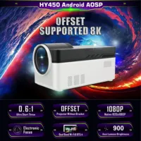 HY450 Projector 900ANSI 2G/32G 1920X1080 with Auto Offset 8K 4K BT5.4 Electronic Focus WiFi6 AllwinnerH716 Voice