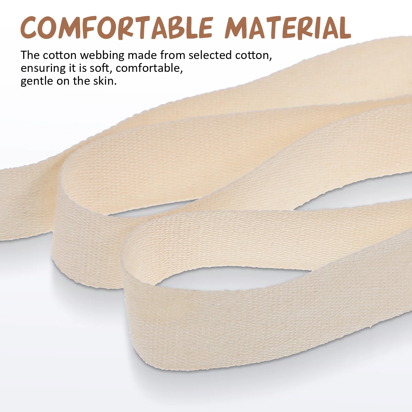 

Cotton Tape Craft Webbing Wrap Ribbon Clothing Decors Sturdy Wear-Resistant Plain Weave Design Sewing Ribbon Cotton Webbing