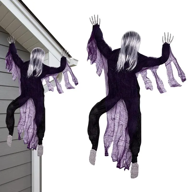 

Outdoor Climbing Zombie Scary Undead Climbing Zombie Life-Size Creepy Climbing Zombie For Wall Haunted House Garden