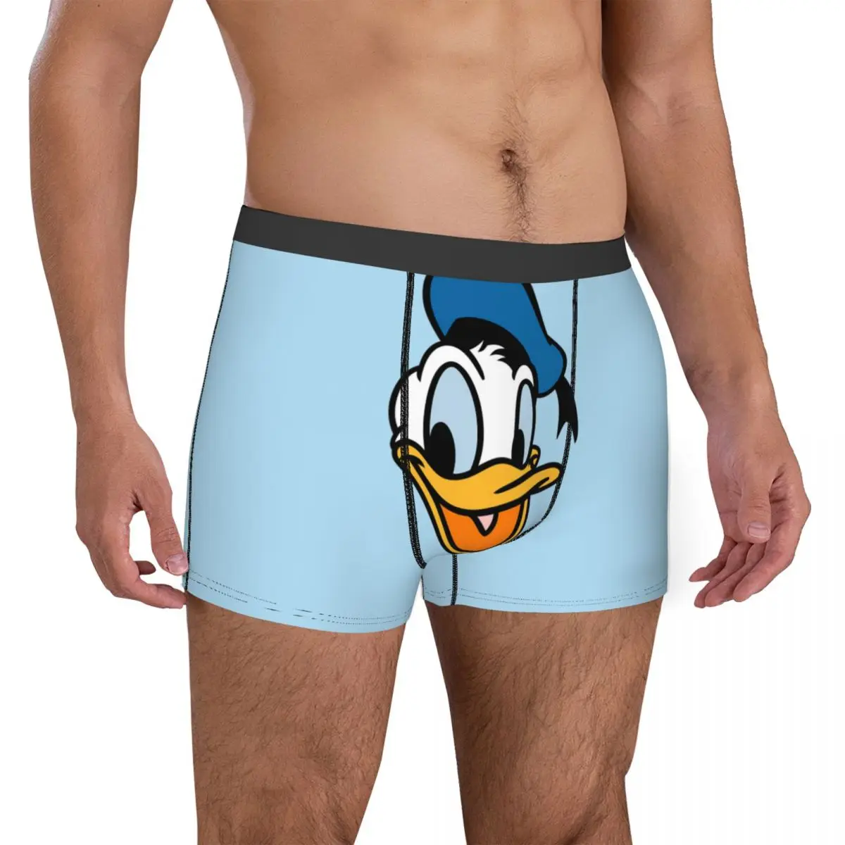 Novelty Boxer Donald Duck Shorts Panties Briefs Men\'s Underwear Mid Waist Underpants for Homme S-XXL