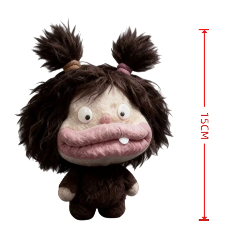 2026 Nuova bambola di peluche brutto-carina astratta con bocca grande da 15 cm - Ciondolo per zaino, decorazioni per cartoni animati e regali di festa