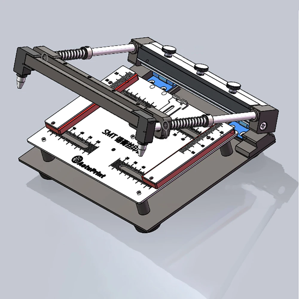 Imagem -04 - Estação Manual da Impressão da Tela Pequena Malha de Aço Pasta da Solda Imprimindo a Tabela Smt Pwb 100x100 mm